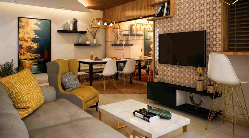 Living room interior design in Hyderabad