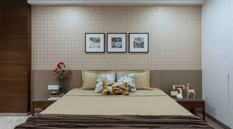 Bedroom interior design with customised storage