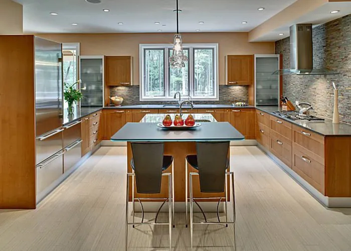 Premium aluminium modular kitchen design with modern cabinetry